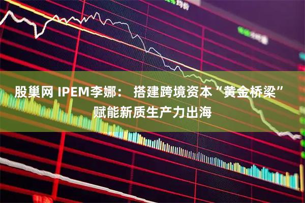 股巢网 IPEM李娜: 搭建跨境资本“黄金桥梁” 赋能新质生产力出海